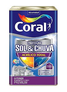 Tinta Acrílico Total Proteção Sol e Chuva Coral Arquitetura Urbana Lata 18L