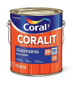 Coralit Secagem Rápida Coral Madeiras e Metais Colorado Brilhante Galão 3,6L