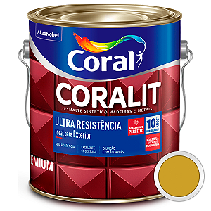 Esmalte Sintético Coralit Ultra Resistência Alto Brilho Ouro Galão 3,6 Litros