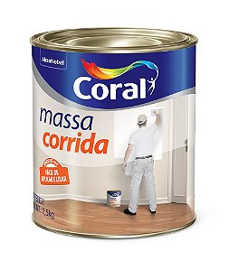 Massa Corrida Coral PVA Branco para Pintura 06 Unidades de 1,5kg - Coral