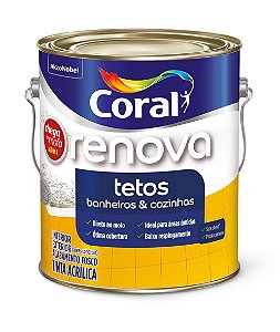 Tinta Acrílica Renova Tetos Coral Branco Fosco Galão 3,6 Litros