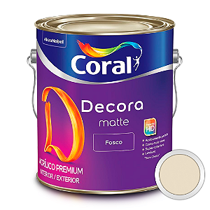 Tinta Acrílica Coral Decora Matte Premium Palha Fosco Galão 3,6 Litros - Coral