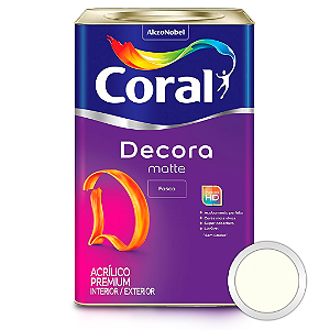 Tinta Acrílica Coral Decora Matte Premium Branco Fosco Lata 18 Litros - Coral