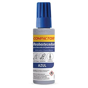 Tinta para Marcador Quadro Branco Compactor Azul 12 unidades de 30ml