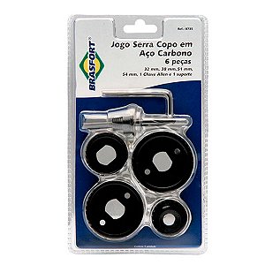 Serra Copo Brasfort Aço Rápido Kit com 6 Peças 32 a 54mm