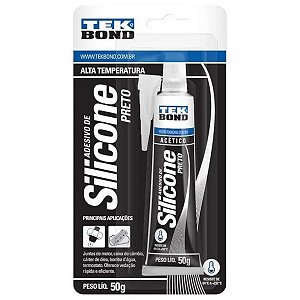 Silicone Tekbond Acético Alta Temperatura Preto Blister 50g