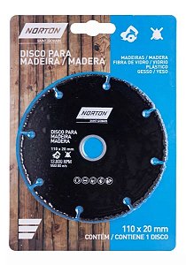 Disco Para Madeira Norton 110x1,0x20mm