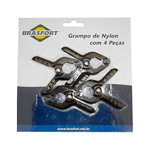 Grampo De Nylon Brasfort 4" com 4 Peças com Mola