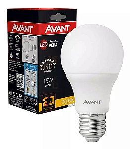 Lâmpada Super LED Avant Pera Amarela 15W 3000K Bivolt 10 Lâmpadas