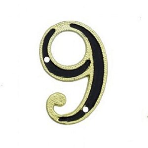Número Residencial Bragioni N° 6 ou 9 - Plástico Ouro