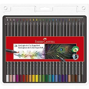 Lápis de Cor Faber Castell SuperSoft 24 Cores Redondo 6 Pacotes