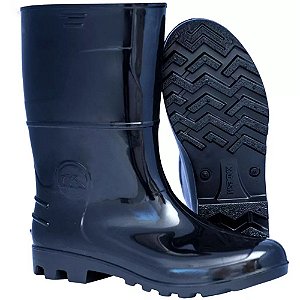 Bota de PVC Preta Kadesh Cano Médio Tamanho 45