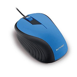 Mouse Multilaser com Fio Emborrachado Wave Usb Azul /Preto - MO226