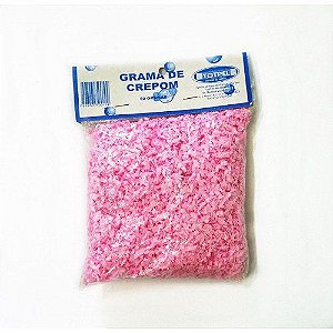 Grama ou Floco de Papel Crepom Totpel com 50g Rosa