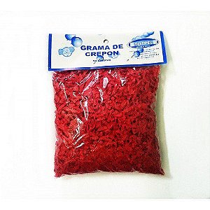 Grama ou Floco de Papel Crepom Totpel com 50g Vermelho