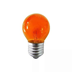 Lâmpada Bolinha Brasfort E27 15W 127v Laranja Caixa com 25 Lâmpadas