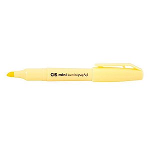 Marca Texto Mini Cis Lumini Amarelo Pastel com 12 Unidades