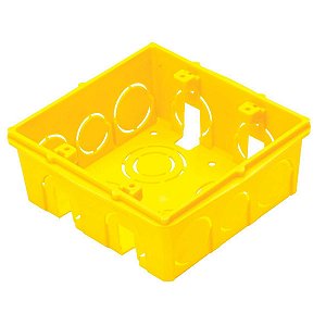 Caixa De Luz Tramontina 4x4 Quadrada Amarela com 20 Unidades