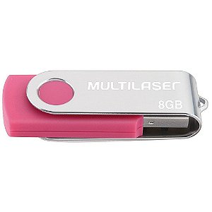 Pen Drive Rosa Multilaser Twist de 8GB PD687