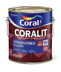 Esmalte Sintético Coralit Ultra Resistencia Preto Fosco Galão 3,6L