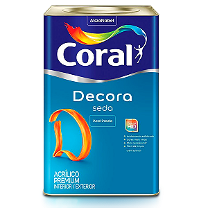 Tinta Acrílica Coral Decora Seda Premium Acetinado Lata 18 Litros