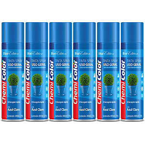 Tinta Spray Chemicolor Uso Geral Azul Claro 400ml 90 6 Unidades