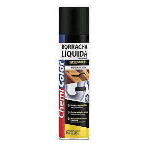 Borracha Líquida Chemicolor Spray 400ml/240g Preta
