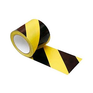 Fita Zebrada Sarplast 70mmx100m Preto e Amarelo
