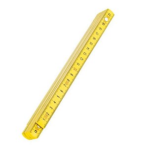 Escala Métrica Duplo ABS Amarelo Tocha 2 Metros com 10 Unidades
