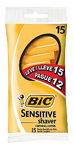 Aparelho De Barbear Bic Sensitive Leve 15 Pague 12