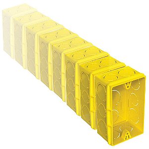 Caixa de Luz Tigre 4X2 Retangular Amarela Com 24 Unidades