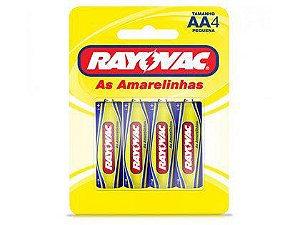 Pilhas Rayovac Pequena AA Cartela com 04 Unidades