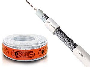 Fio Cabo Coaxial Foxlux RG6 67% 100 Metros