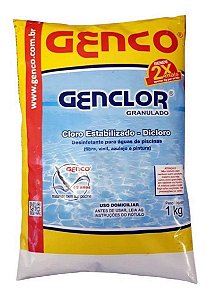 Cloro Granulado Estabilizado Dicloro Genclor 01Kg