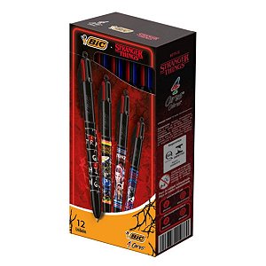 Caneta Esferográfica BIC 4 Cores 1.0mm STRANGER THINGS 1 A 4 TEMP C/12