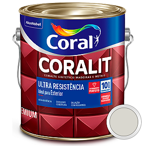 Esmalte Sintético Coralit Ultra Resistência Alto Brilho Branco Gelo Galão 3,6 Litros