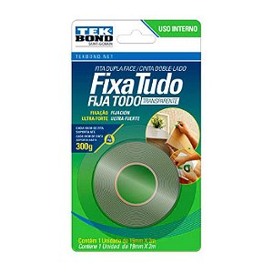 Fita Dupla Face Fixa Tudo Tek Bond 19 x 2m Uso Interno