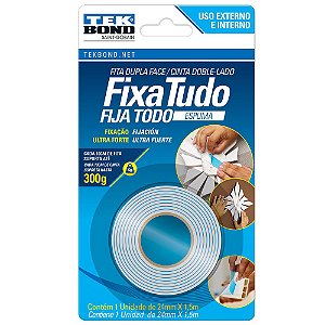 Fita Dupla Face Tek Bond Fixa Tudo Espuma 24mm x 1,5m