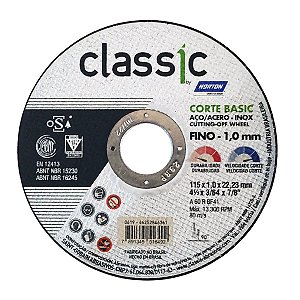 Disco de Corte Norton Classic Basic 115x1,0x22,2mm Inox