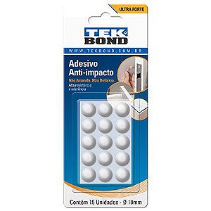 Adesivo Anti-Impacto Tek Bond Bumper Redondo 10mm Cartela com 15 Unidades