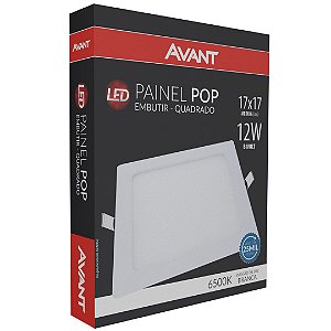 Luminária Avant Painel Quadrado LED 12W de Embutir