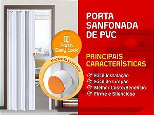 Porta Sanfonada Araforros 2,10 X 80 Cinza