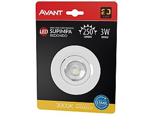 Spot Avant com Lâmpada Led Amarela Redondo 3w 3000K