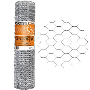 Tela Hexagonal Viveiro Tocha 60cm x 50 Metros 24mm