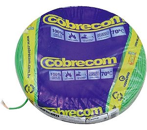 Fio Flexível Cobrecom 2,5mm 450/750v Verde Rolo com 100 Metros