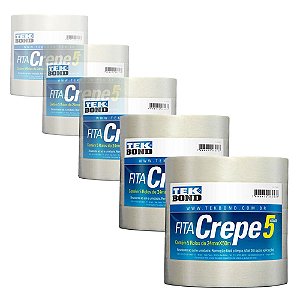 Fita Crepe Tek Bond 24mm x 50m Embalagem com 05 Unidades