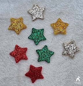 30 Adesivos Pet EVA Estrela Natal