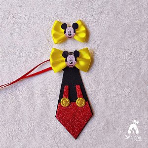 10 Conjuntos  Pet Gravata e Laço Mickey