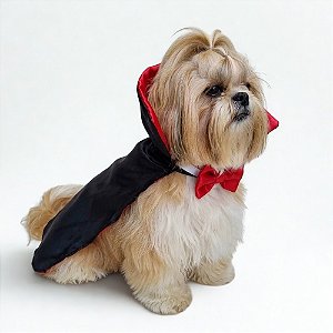 Capa Vampiro Pet + Gravata Borboleta Regulável