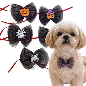 20 Laços Pata Pescoço Tule Fêmea Halloween